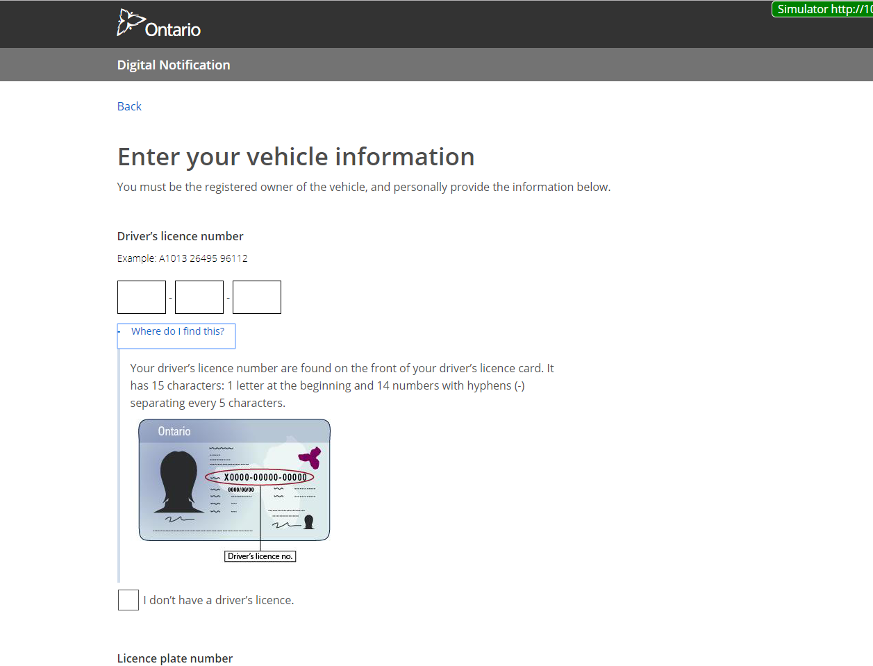 Digital Electronic Notification vehicle information