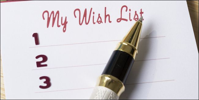 wishlist with pen